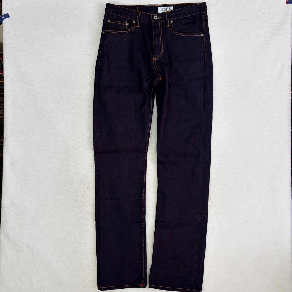 Gustin 321 The Red Fire Japanese Selvedge Raw Denim Jeans Mens 32/35 Straight